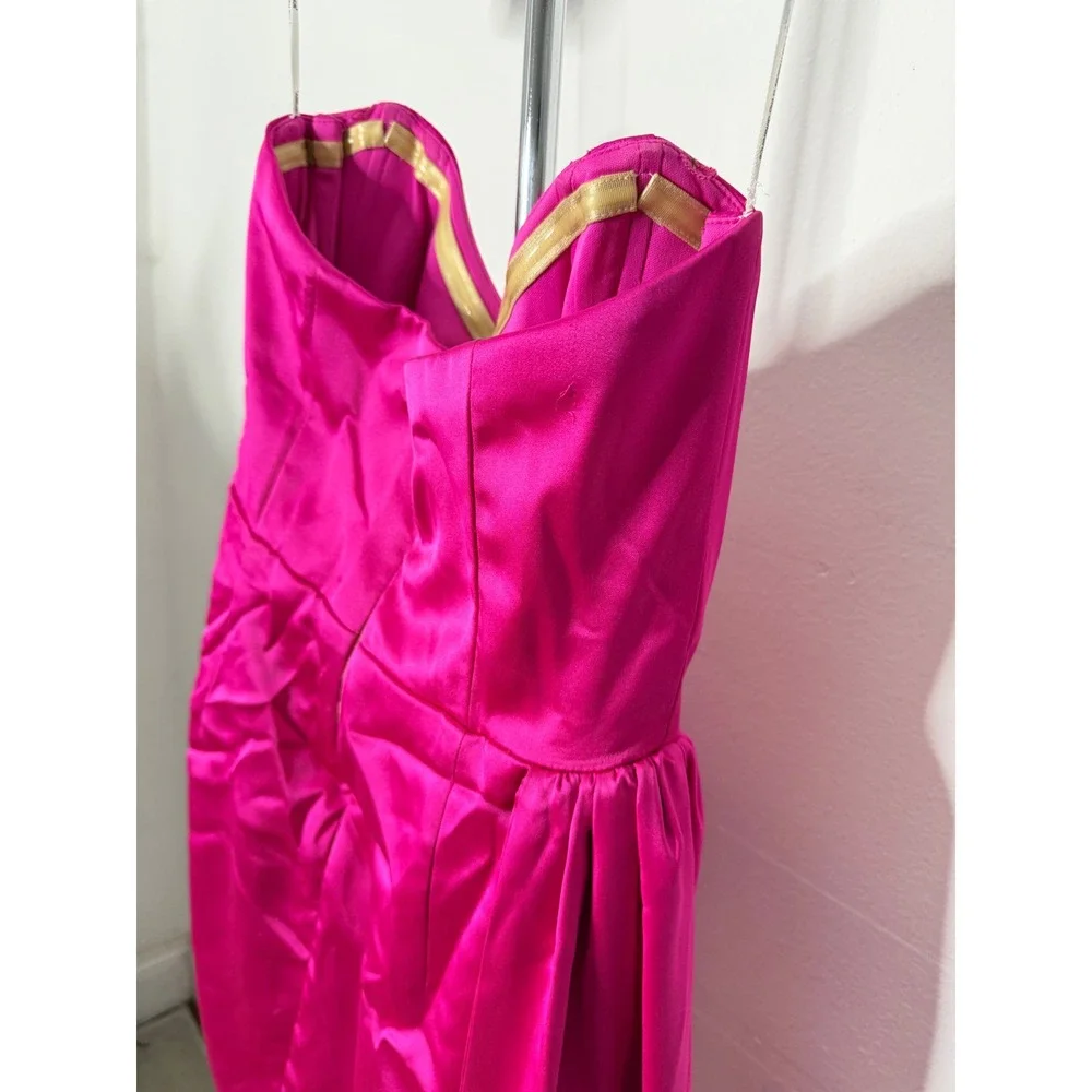 Katie May Chasing Dawn Strapless Mini Dress Electric Pink Womens Size S - Picture 10 of 10